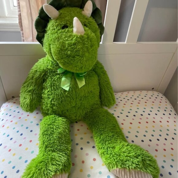 Jumbo Dinosaur Triceratops stuffed animal Plush green - Picture 1 of 3